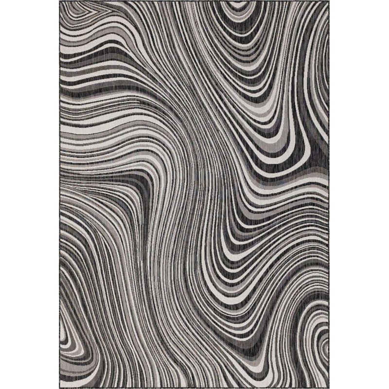 Outdoor Iris Area Rug Stone Color, Rectangle 8' x 11'4"