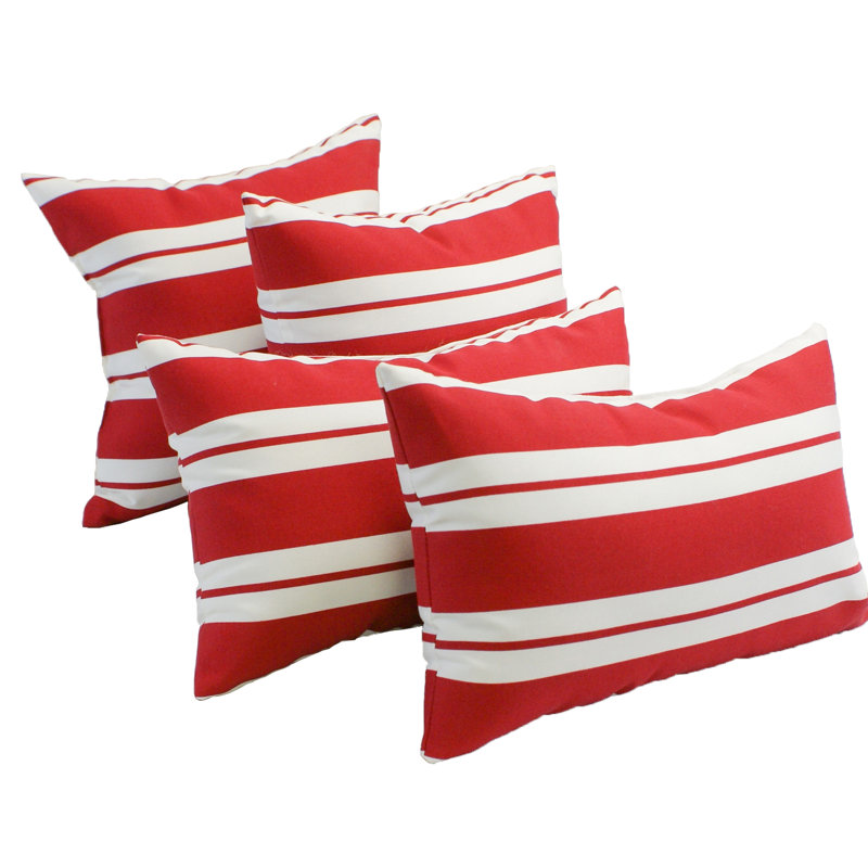 Housse et insert de coussin rectangulaire d'extérieur Julian, Rouge nautique