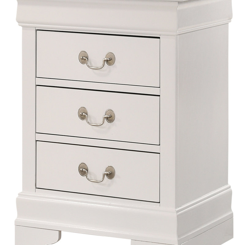 Elegant Wood Nightstand, White