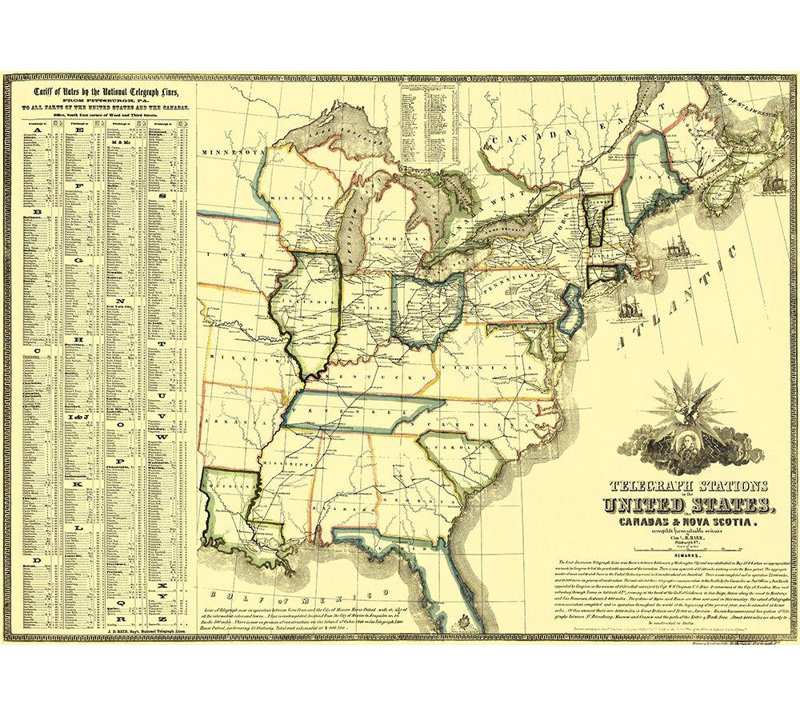 Art sur toile tendue Alcott Hill® Barr, titré: Telegraph Station États-Unis, Barr, H 36 po x l 48 po