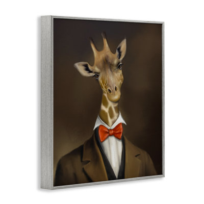 Gentleman Giraffe Bowtie Framed Giclee, design by Matthew Piotrowicz
