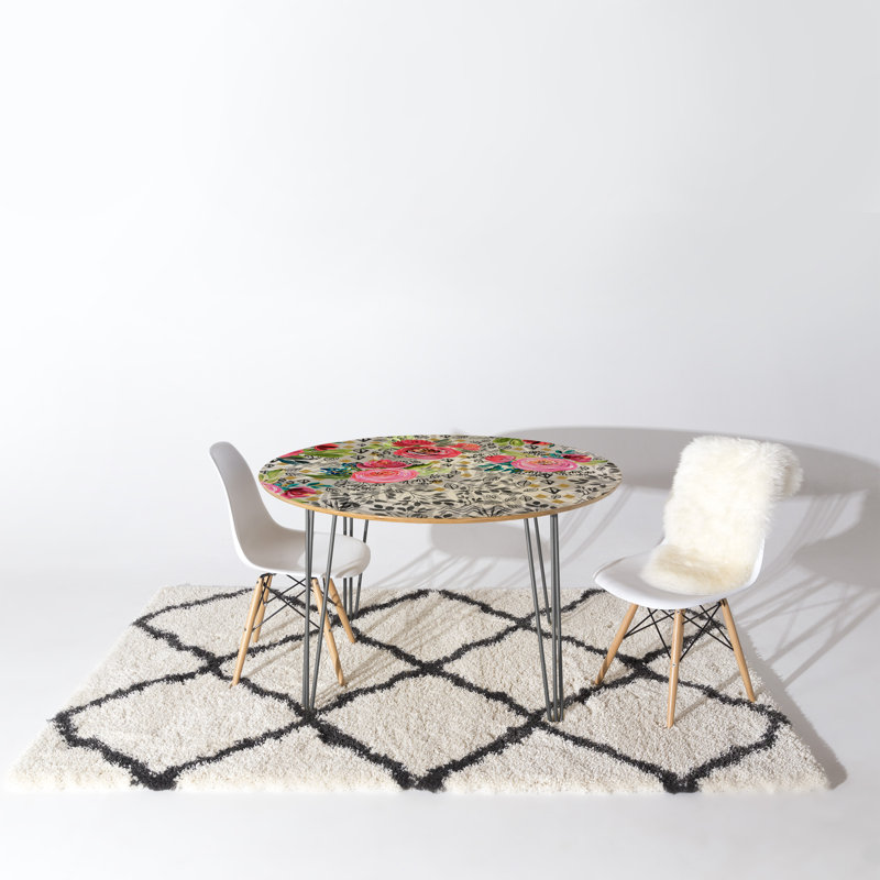 Chula Round Metal Base Dining Table
