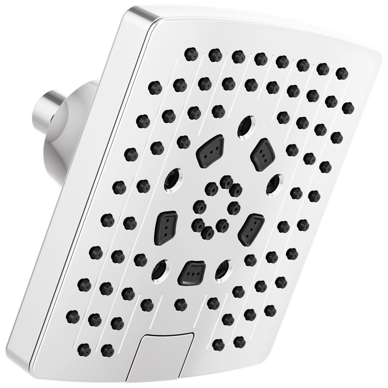 Essential™ Shower Series 7" Linear Square H2OKinetic® Multi-Function Wall Mount Showerhead, Chrome, 2.5 GPM