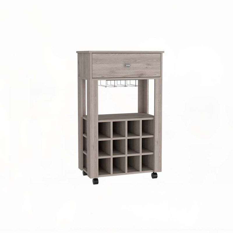 Armoire à vin 1 tiroir 12 bouteilles Ambler Gris clair, Gris clair