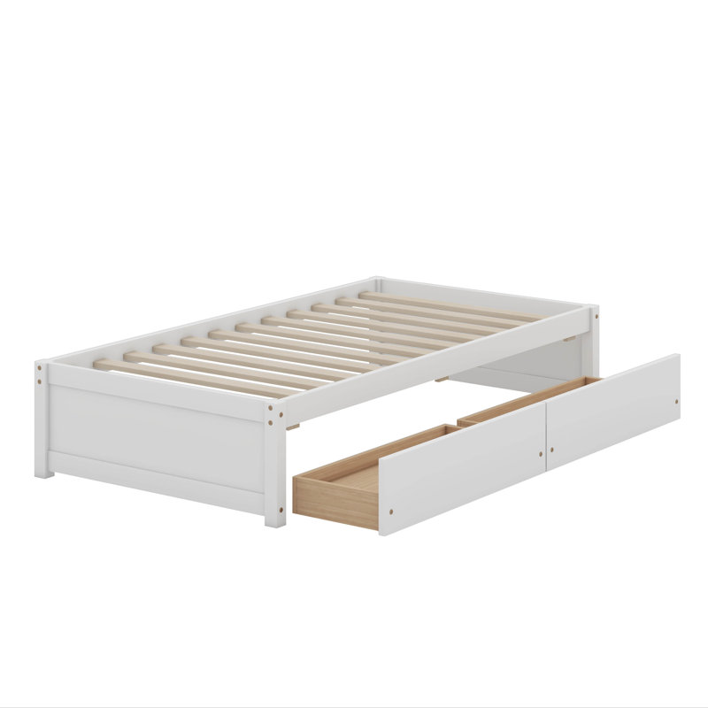 Twin Bed With 2 Drawers, White