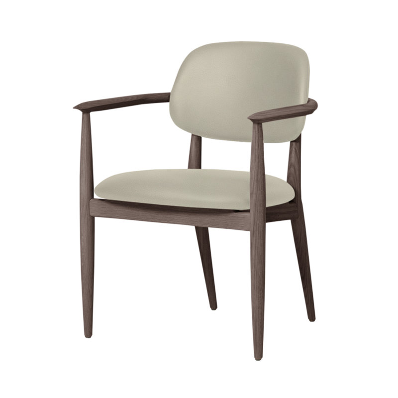 Chaise Slow de Space Copenhagen, Noyer à finition savonnée, Caramel Oméga