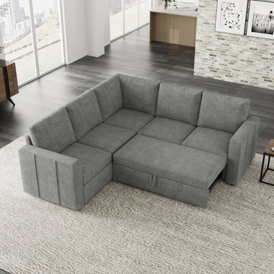 Ensemble de canapé modulaire en L Aubade avec canapé-lit escamotable