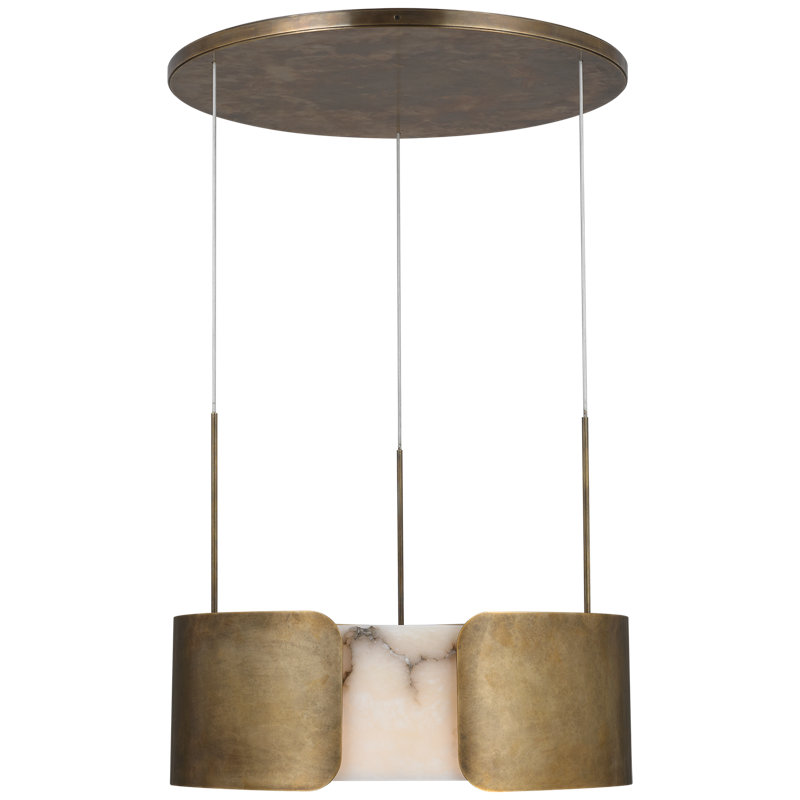 Anne-Marie Barton Armise 28" Drum Chandelier, Mottled Brass