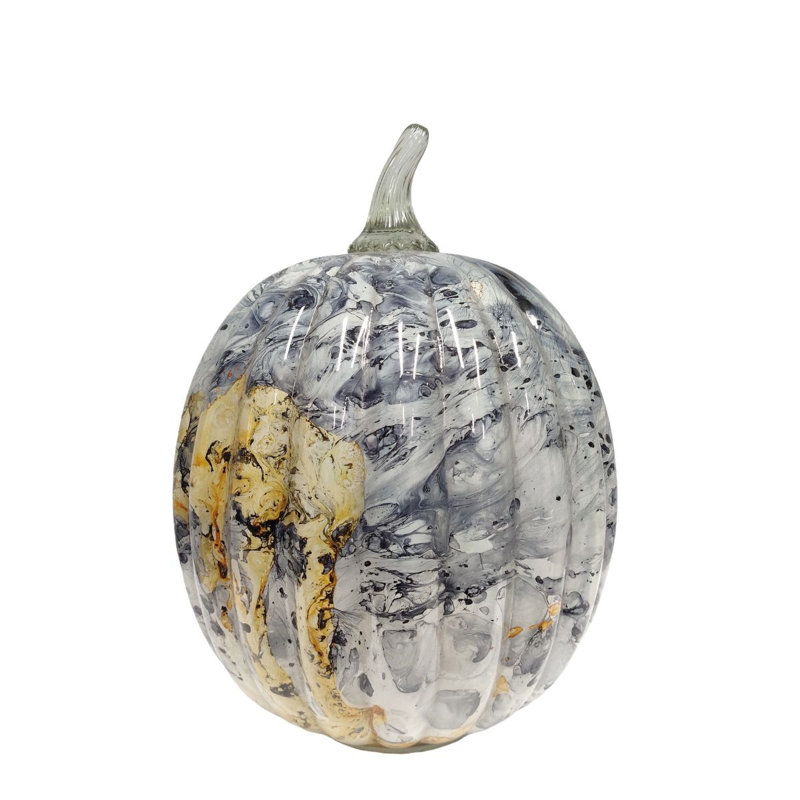 Large Marble  Glass Pumpkin