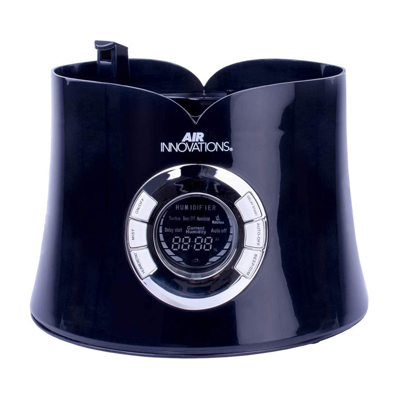 Air Innovations 2.15 gal. Cool Mist Ultrasonic Tower Humidifier with Adjustable Humidistat for 700 cu. ft., Black