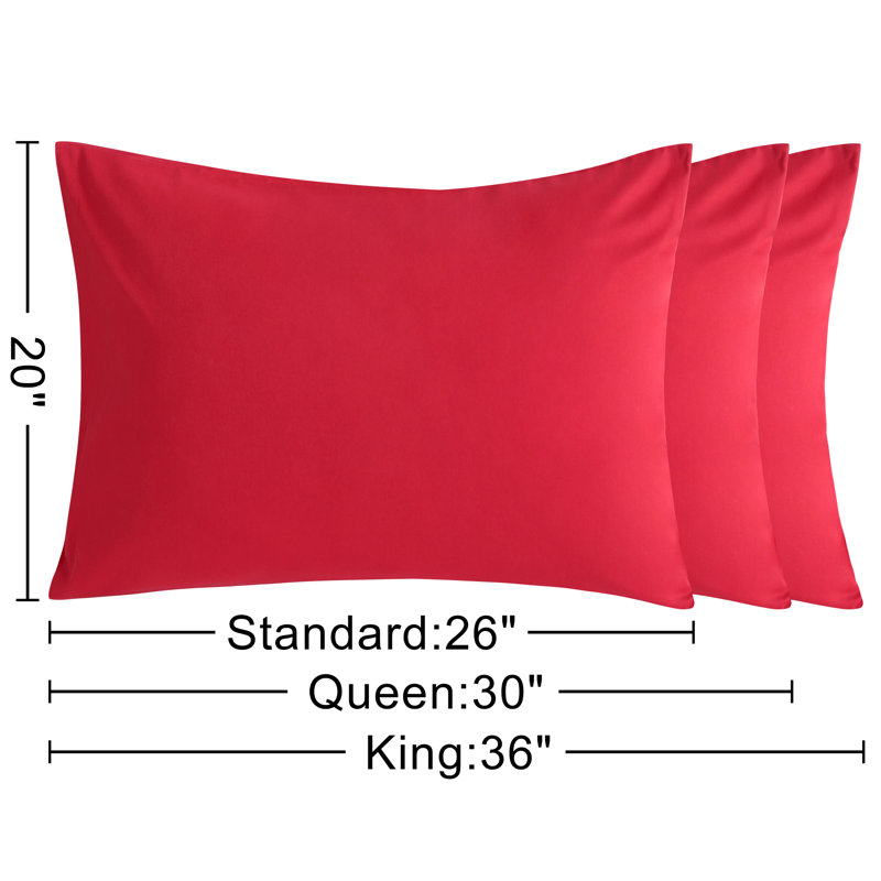 Ensemble de taies d'oreiller 100% coton Akeda, Rouge