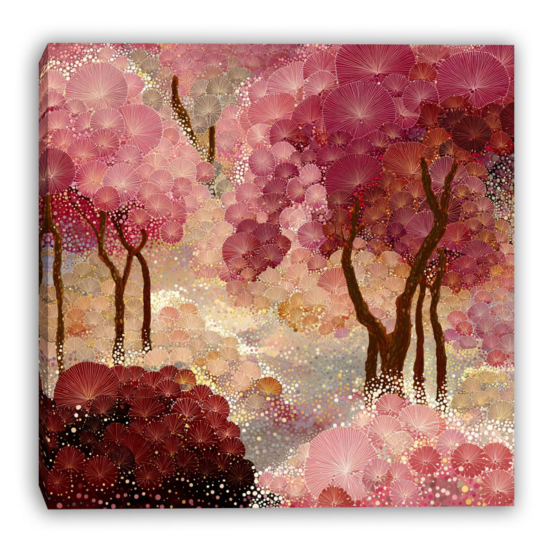 Art mural sur toile Crimson Dream Grove, L 20 po x H 20 po x P 1,5 po