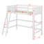 Lit mezzanine simple en bois massif avec échelle-36430628