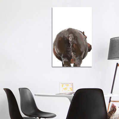 Hippo Butt by Big Nose Work - Wrapped Canvas Print