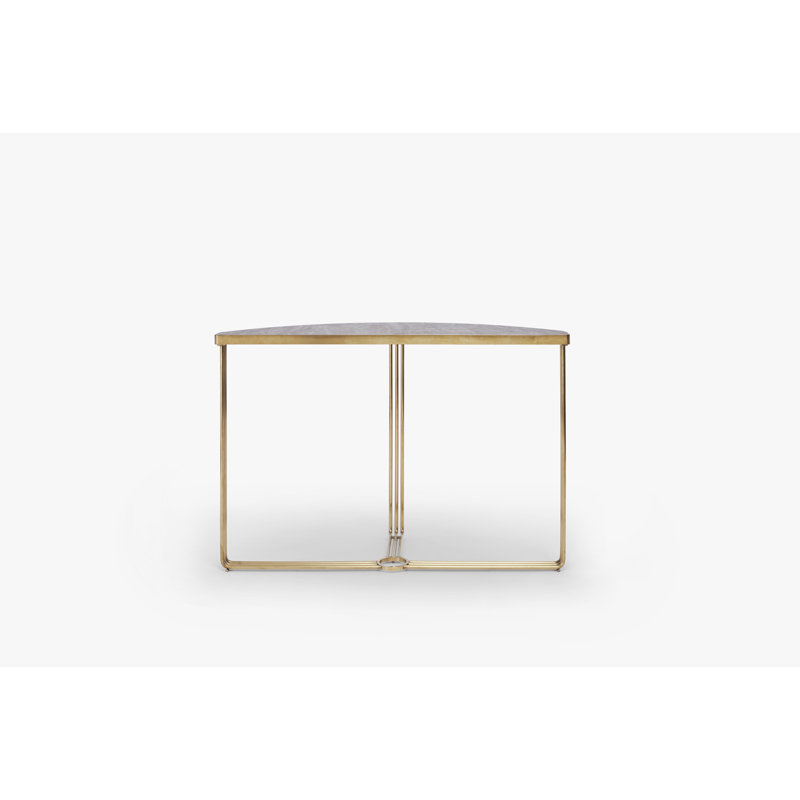 Ariss Console Table, Brass, Dark Stone