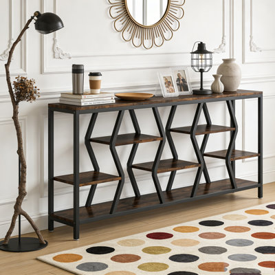 Console industrielle avec tablettes et rangement
