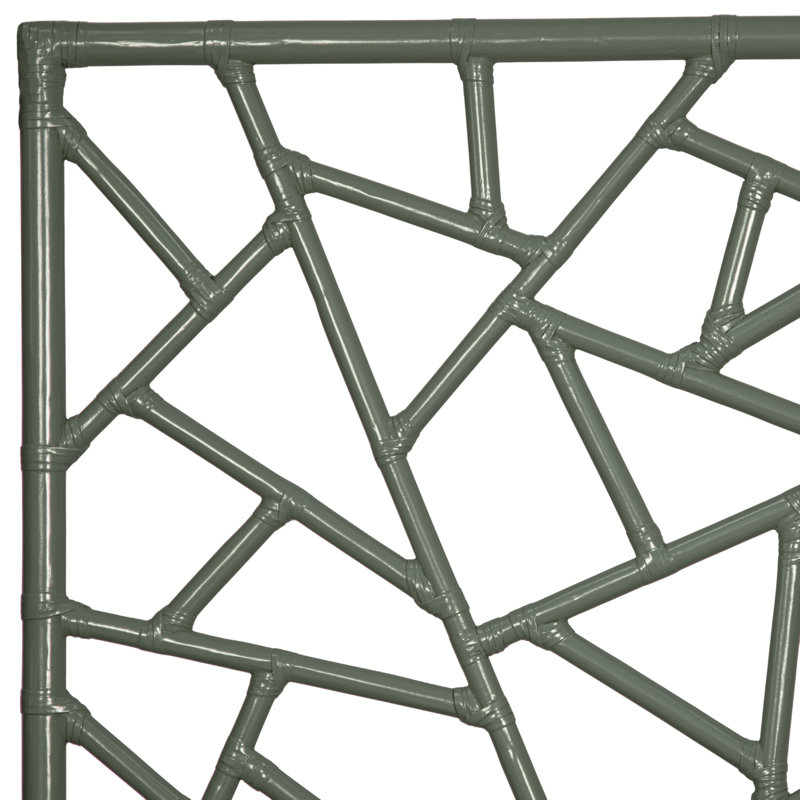 Tiffany Wicker/Rattan Open-Frame Headboard, King, Evergreen