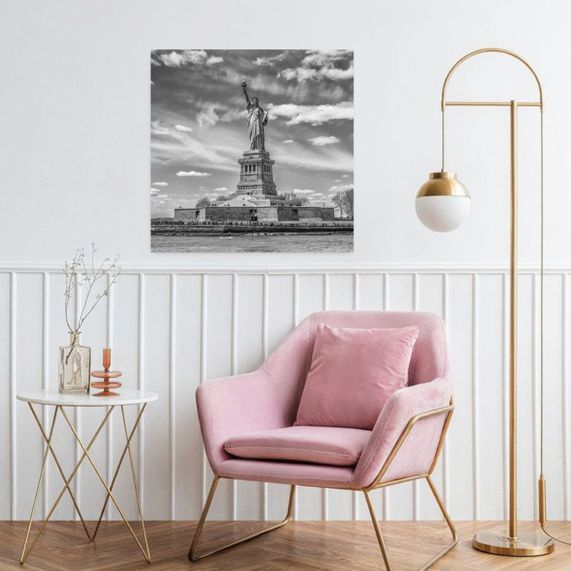 Statue de la Liberté, style classique abstrait contemporain, architecture urbaine, affiche murale, H 32 po x l 32 po