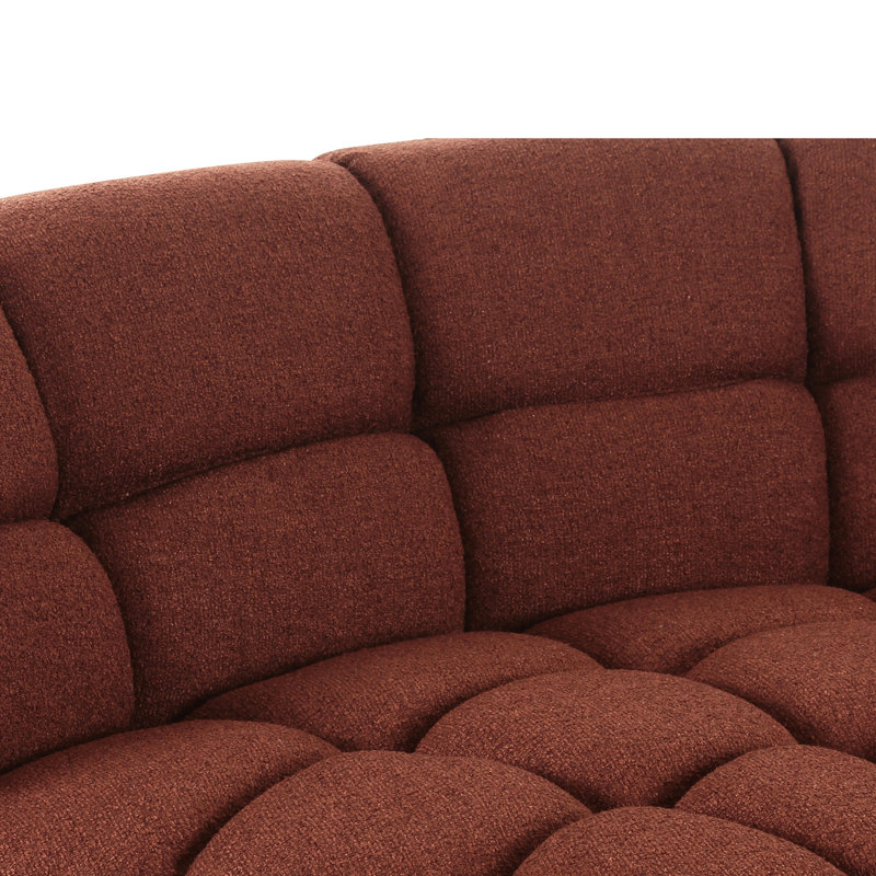 Roman L-Shaped Sectional, Rust Basketweave