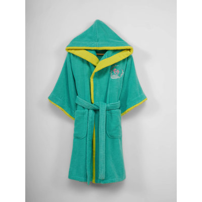 100% coton fille / femme + peignoir au-dessus du genou avec capuche