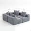Canapé modulaire en L modulaire, canapé à assise profonde en mousse et chenille texturée moelleuse-207477959