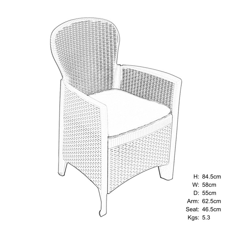 Roann Square Table with 4  Chairs Garden Set