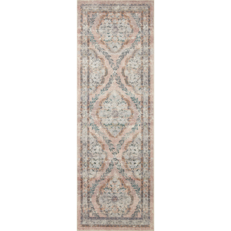 Rifle Paper Co. x Loloi Courtyard Blush Area Rug feat. CloudPile, Runner 2'6" x 9'6"