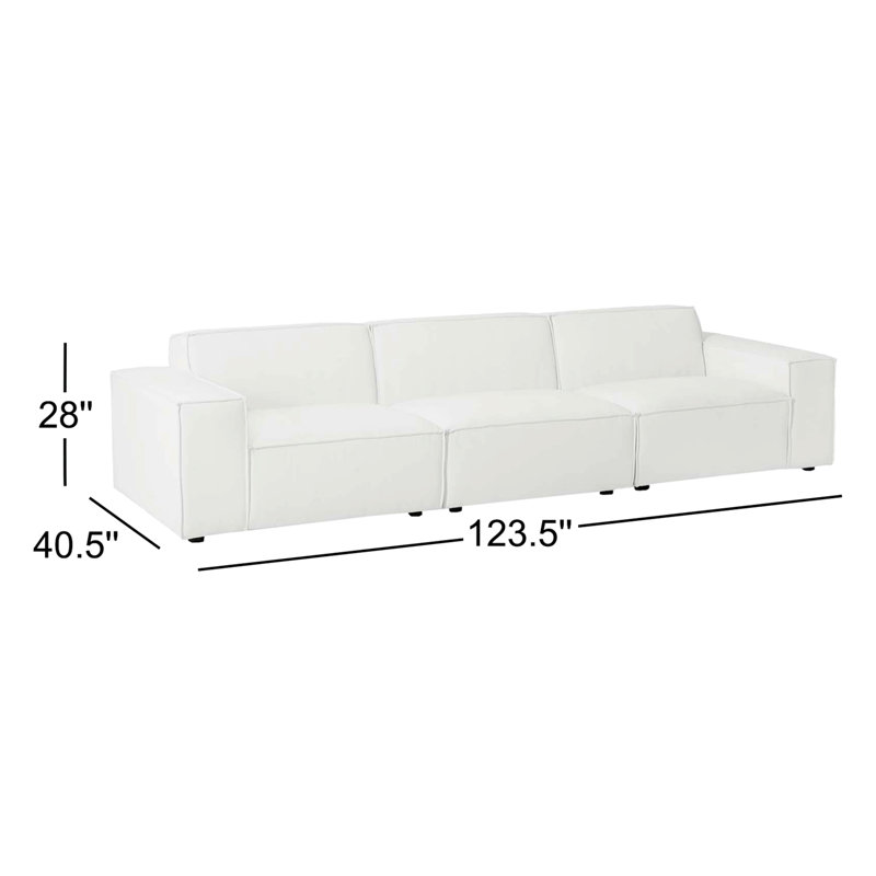 Modway Restore 3-Piece Sectional Sofa, White