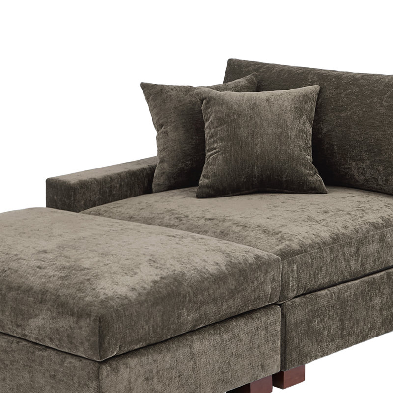 Chaise longue rembourrée, Orienté à gauche (vu de face), Chameau