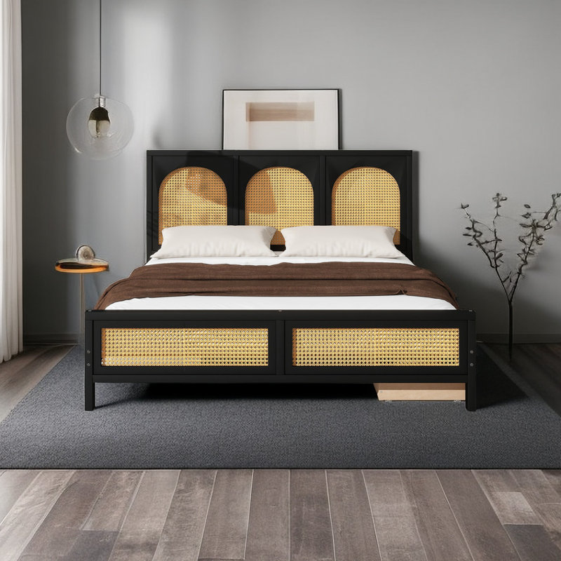 Lit plateforme avec rangement Altovise, Blanc, Grand