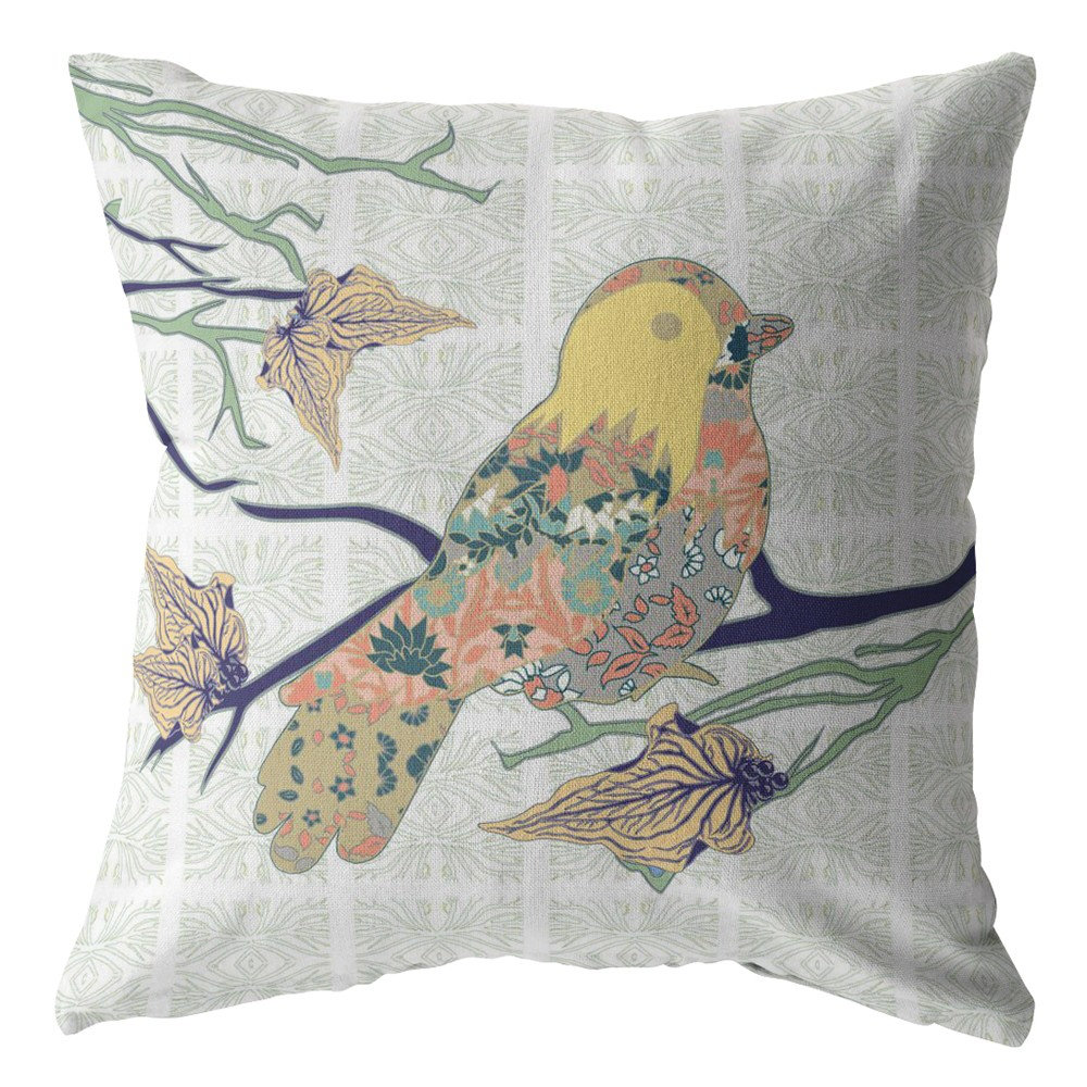 Bird Printed Pillow Case, Decorative Cushion Case, Sparrow Pillow