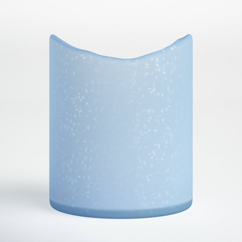 Blue Frosted Glass Tabletop Hurricane Candle Holder