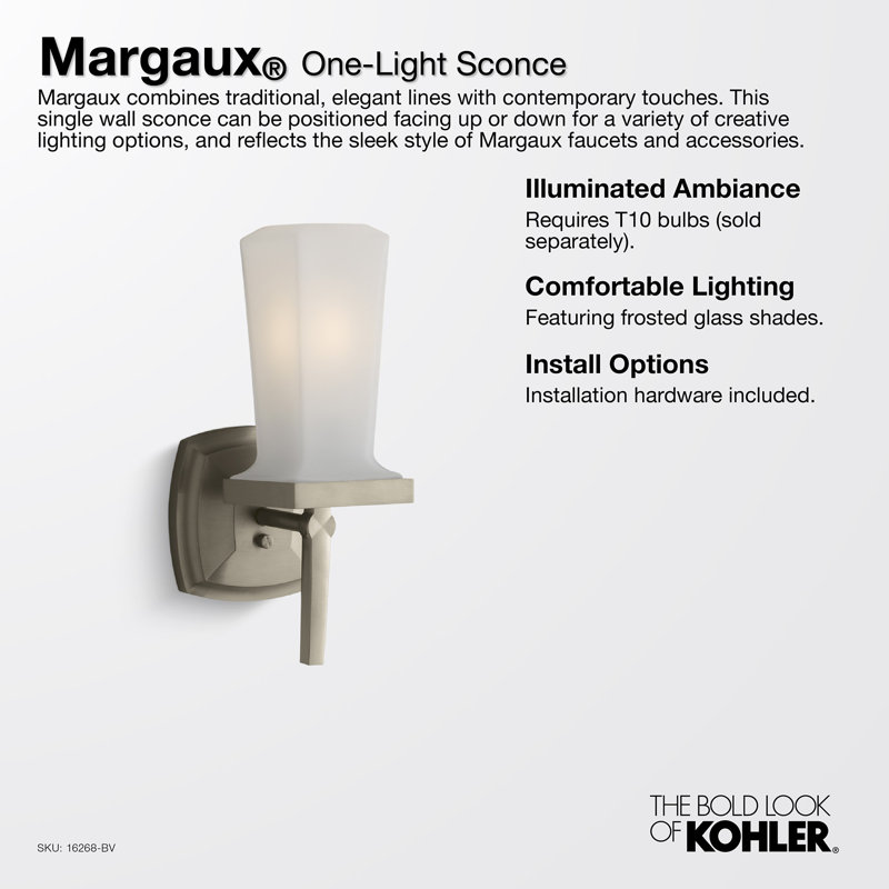 Margaux 1 - Light Armed Sconce, Vibrant Brushed Bronze