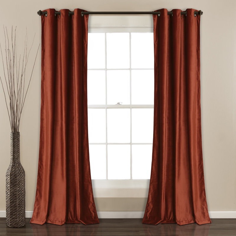 Paire de rideaux isolants Prima Velvet, Rouille, l 38 po x L 95 po