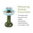 Audhumbla Solar Powered 28.35'' 2-Tier Flower Resin Birdbath Outdoor Fountain with Lights