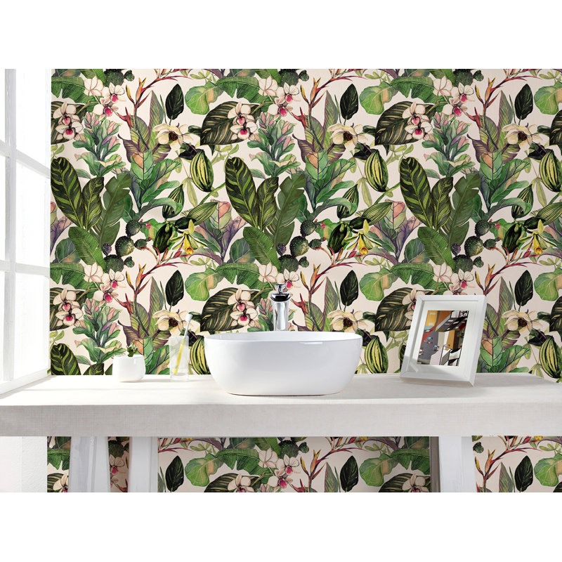 Tropical Floral Peel and Stick Wallpaper