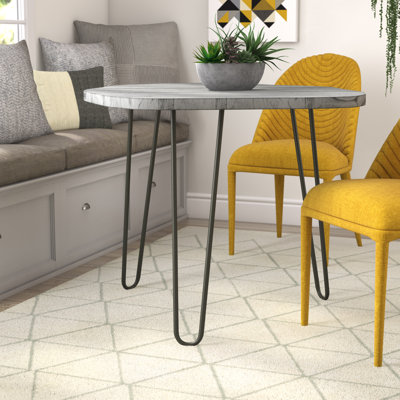 Solid Wood Top Metal Base Dining Table