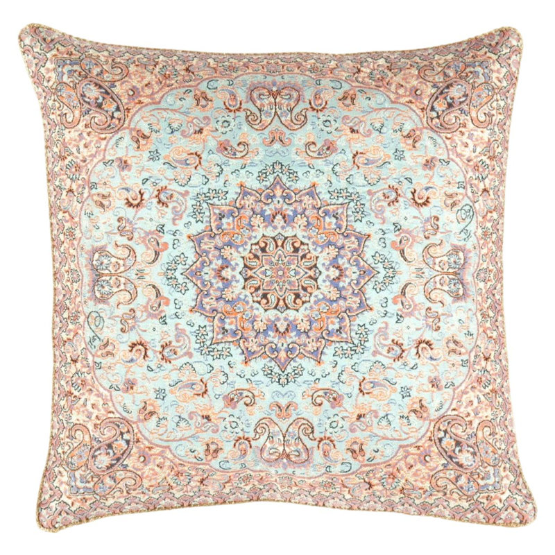 Square Pillow Cover & Insert, 16" H x 16" W, Malibu/Beige Oriental