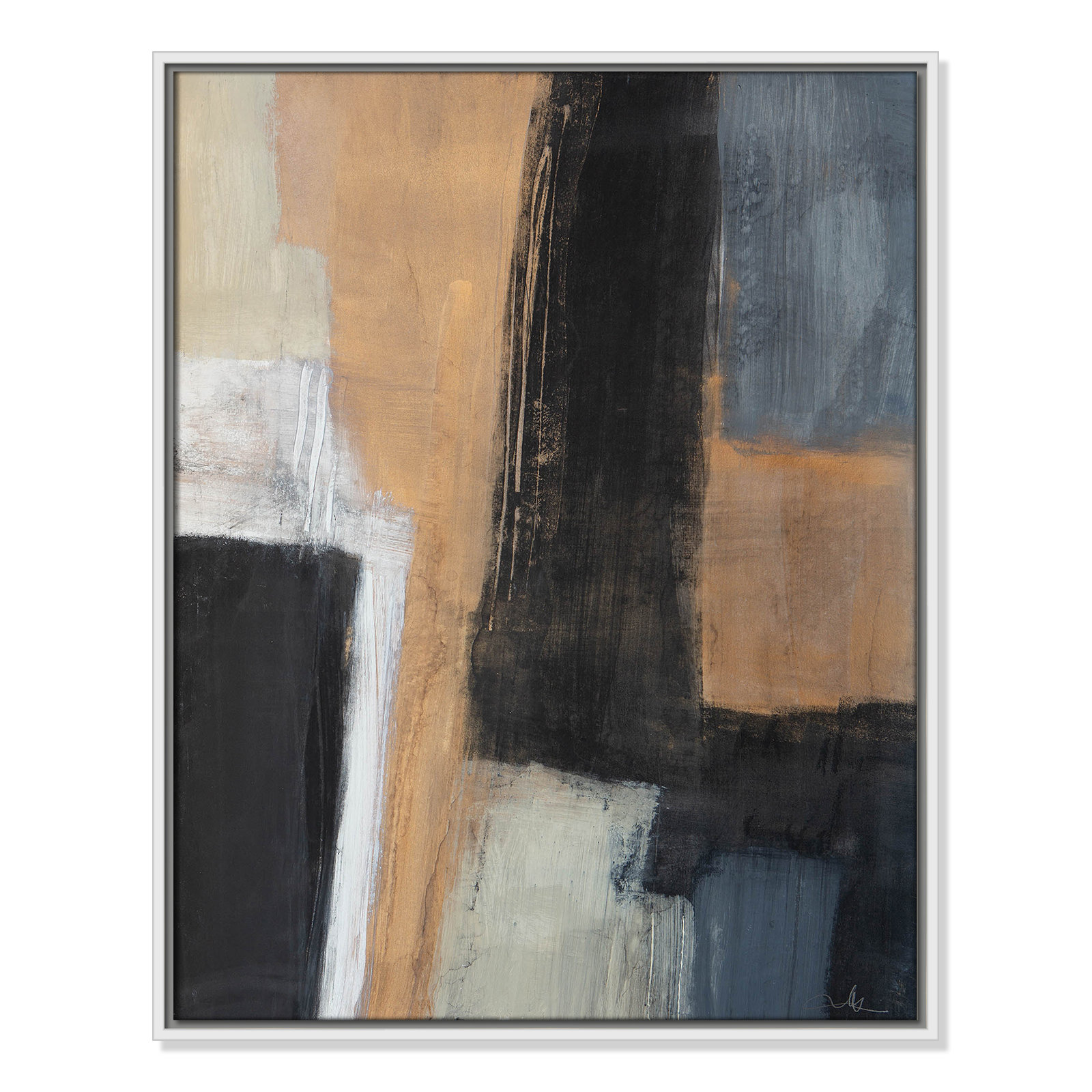 Karl Metallic Slate I Framed On Canvas Print, 29.5" H x 23.5" W x 2" D, White