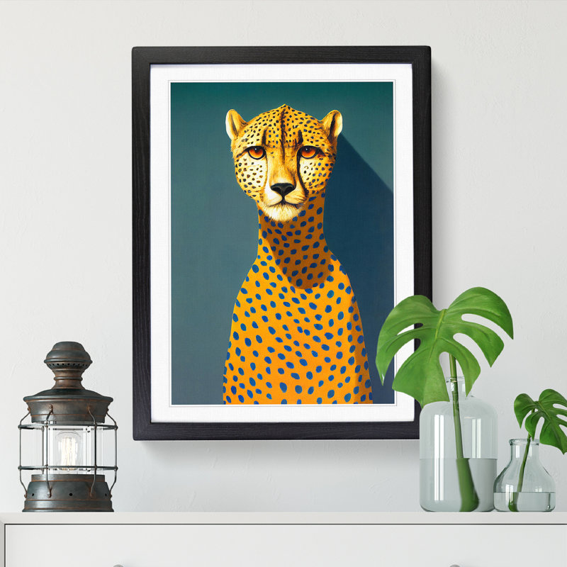 Unique Cheetah Art Vol.3 Framed Print, Black, 64cm H x 46cm W x 2cm D