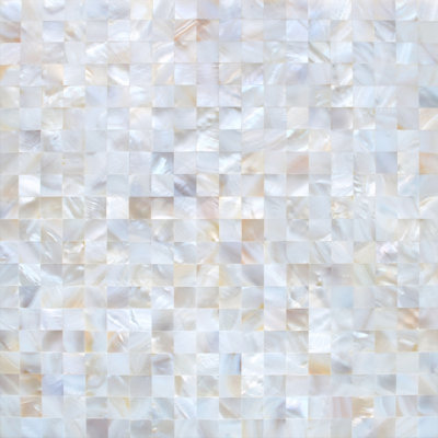 Mother of Pearl backsplash peel and stick Tile, Ivory White, 6 Sheet.