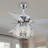 Kamori 52" Crystal Ceiling Fan w Wood Blades and 3 Lights, Crystal Light Shade, Quiet DC Motor w/ Remote