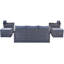 Ensemble de conversation modulaire en rotin de patio 6 pièces en osier 6 pièces avec table basse, canapés en osier, repose-pieds et coussins amovibles-904434078