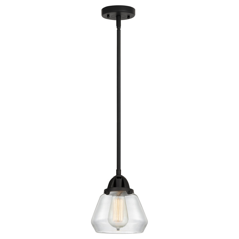 Mini-luminaire suspendu 1 lumière 7 po Nouveau 2 - Elim - Ampoule non incluse, Noir mat, Clair