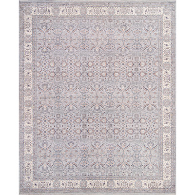 Tapis unique ivoire / gris clair / mauve 11 pi 10 po x 14 pi 7 po One-of-a-Kind
