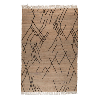 Ishank Abstract Area Rug in Beige/Black