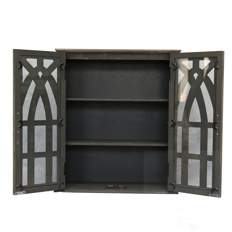 Armoire murale avec portes découpées, Noir antique
