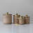 Rattan Wrapped Stainless Steel Canisters