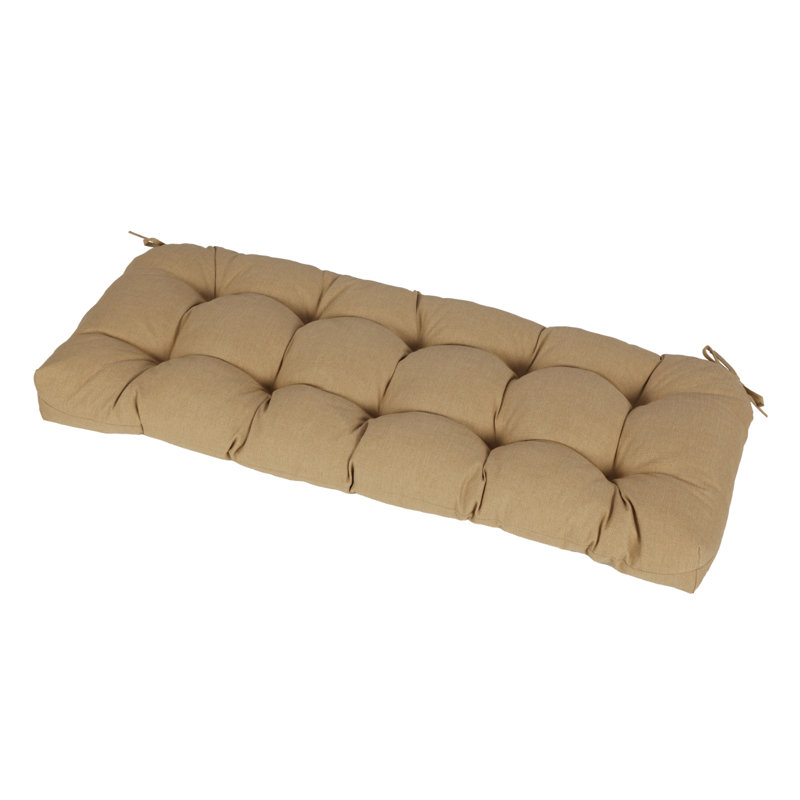 Coussin de banc d'extérieur touffeté en polyester Aoodor, Brun, L 46 po x P 19,7 po