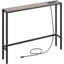 Console étroite avec station de charge - table de canapé mince pour les petits espaces, prises de courant intégrées, structure robuste en bois d'ingénierie et en métal, table d'entrée multifonctionnelle pour le salon, le couloir, le bureau-1892081467